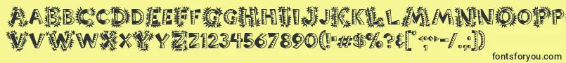 Popticsone Font – Black Fonts on Yellow Background