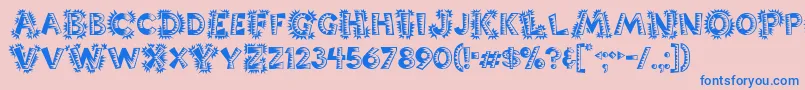 Popticsone Font – Blue Fonts on Pink Background