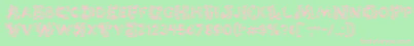 Popticsone-fontti – vaaleanpunaiset fontit vihreällä taustalla