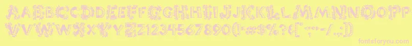 フォントPopticsone – ピンクのフォント、黄色の背景