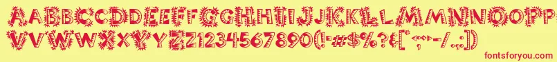 Popticsone Font – Red Fonts on Yellow Background