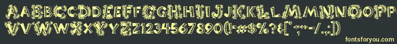 Popticsone Font – Yellow Fonts on Black Background