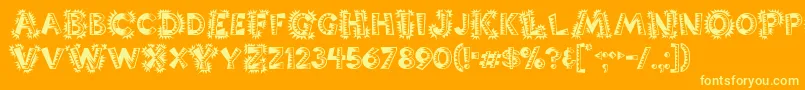 Popticsone Font – Yellow Fonts on Orange Background