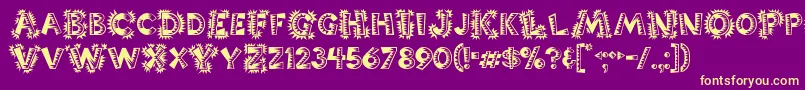 Popticsone Font – Yellow Fonts on Purple Background