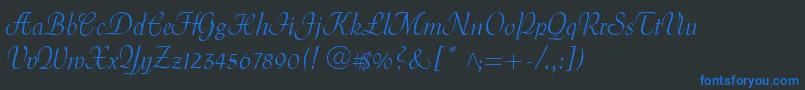 MenuetScript Font – Blue Fonts on Black Background