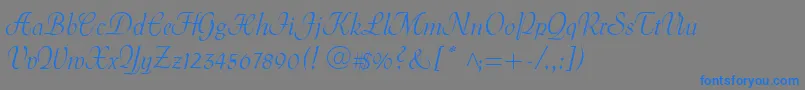 MenuetScript-Schriftart – Blaue Schriften auf grauem Hintergrund