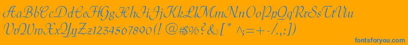 MenuetScript Font – Blue Fonts on Orange Background
