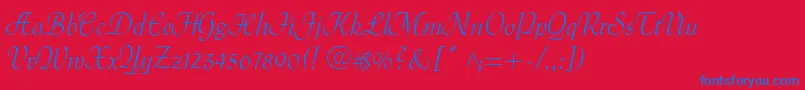 MenuetScript Font – Blue Fonts on Red Background