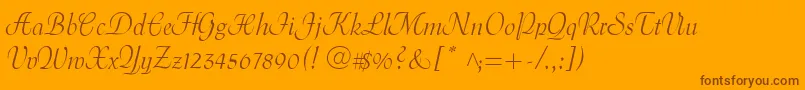 MenuetScript Font – Brown Fonts on Orange Background