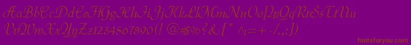 MenuetScript Font – Brown Fonts on Purple Background