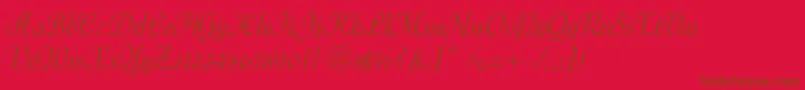 MenuetScript Font – Brown Fonts on Red Background