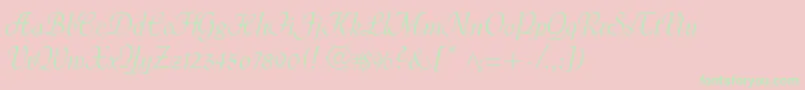 MenuetScript Font – Green Fonts on Pink Background