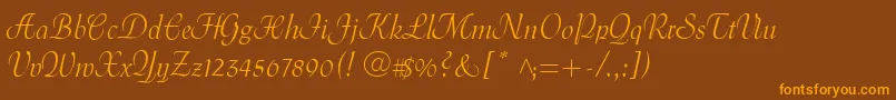 MenuetScript Font – Orange Fonts on Brown Background