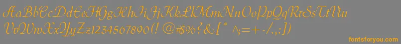 MenuetScript Font – Orange Fonts on Gray Background