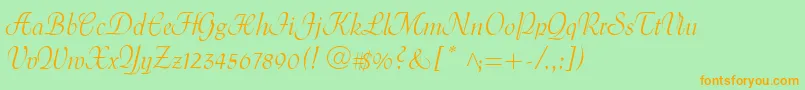 MenuetScript Font – Orange Fonts on Green Background