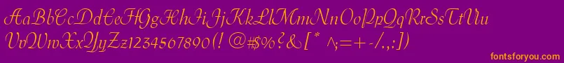 MenuetScript Font – Orange Fonts on Purple Background