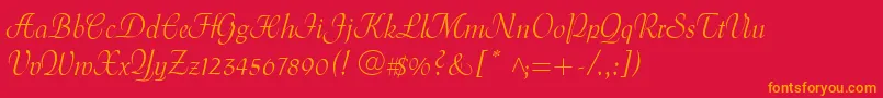 MenuetScript Font – Orange Fonts on Red Background