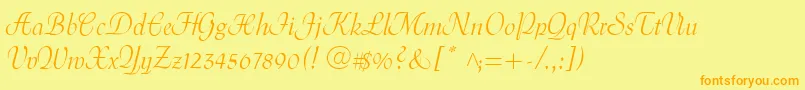 Weitere Informationen zur MenuetScript-Schriftart MenuetScript-Schriftart – Orangefarbene Schriften auf gelbem Hintergrund