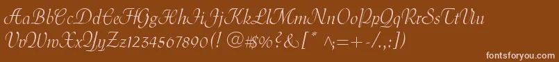 MenuetScript Font – Pink Fonts on Brown Background