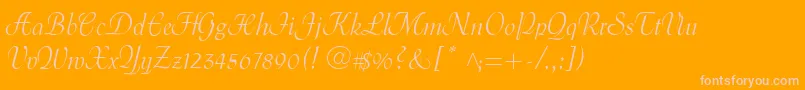 MenuetScript Font – Pink Fonts on Orange Background