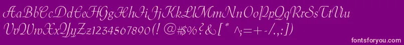 MenuetScript Font – Pink Fonts on Purple Background