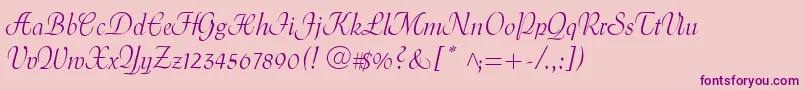 MenuetScript Font – Purple Fonts on Pink Background