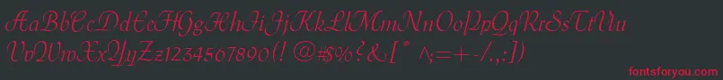 MenuetScript Font – Red Fonts on Black Background