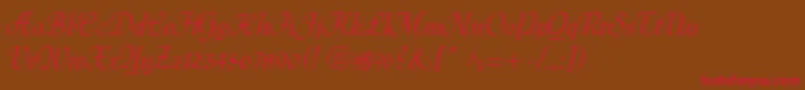 MenuetScript Font – Red Fonts on Brown Background