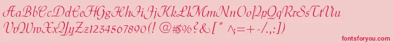 MenuetScript Font – Red Fonts on Pink Background
