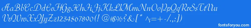 MenuetScript Font – White Fonts on Blue Background