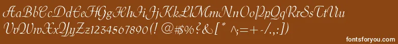 MenuetScript Font – White Fonts on Brown Background
