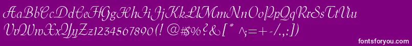 MenuetScript Font – White Fonts on Purple Background