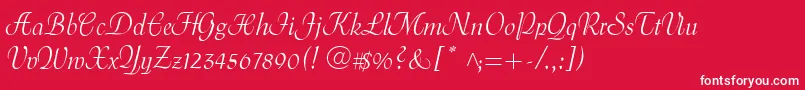 MenuetScript Font – White Fonts on Red Background