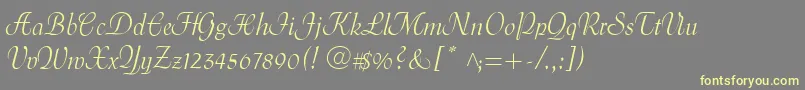 MenuetScript Font – Yellow Fonts on Gray Background