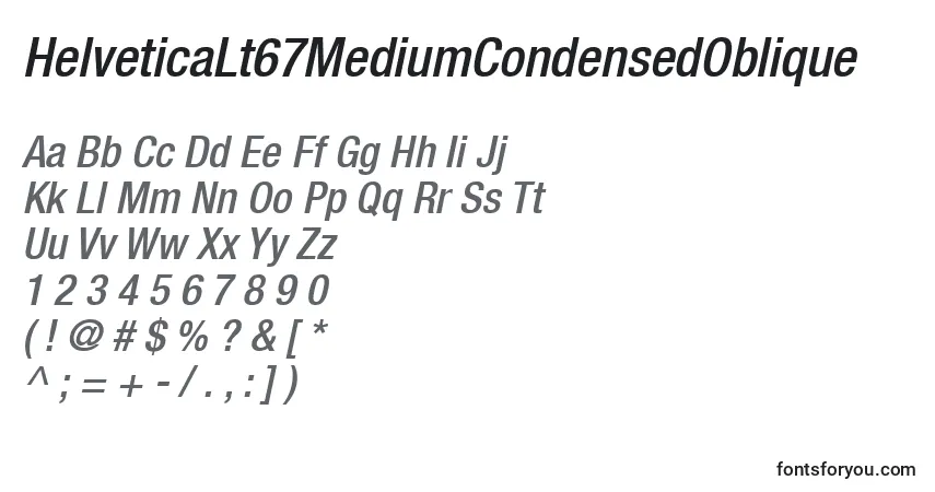 Police HelveticaLt67MediumCondensedOblique - Alphabet, Chiffres, Caractères Spéciaux