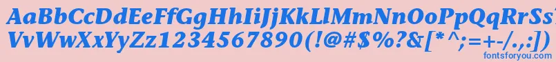 ItcStoneInformalLtBoldItalic Font – Blue Fonts on Pink Background