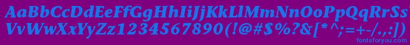 ItcStoneInformalLtBoldItalic Font – Blue Fonts on Purple Background