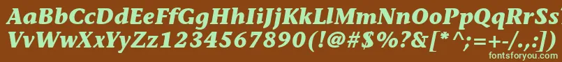 ItcStoneInformalLtBoldItalic Font – Green Fonts on Brown Background