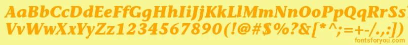 ItcStoneInformalLtBoldItalic Font – Orange Fonts on Yellow Background