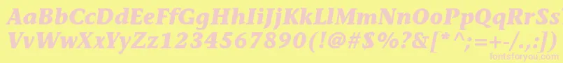 ItcStoneInformalLtBoldItalic Font – Pink Fonts on Yellow Background