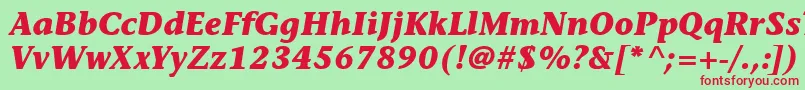 ItcStoneInformalLtBoldItalic Font – Red Fonts on Green Background