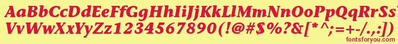 ItcStoneInformalLtBoldItalic Font – Red Fonts on Yellow Background