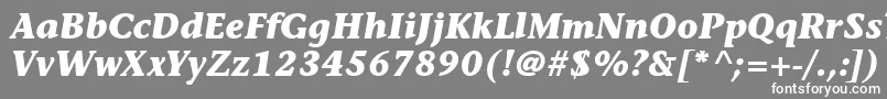 Fonte ItcStoneInformalLtBoldItalic – fontes brancas em um fundo cinza