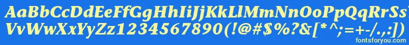 ItcStoneInformalLtBoldItalic Font – Yellow Fonts on Blue Background