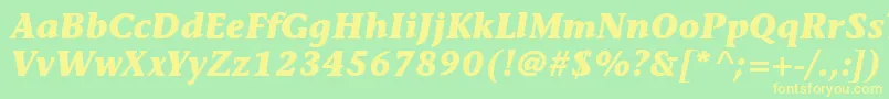 ItcStoneInformalLtBoldItalic Font – Yellow Fonts on Green Background