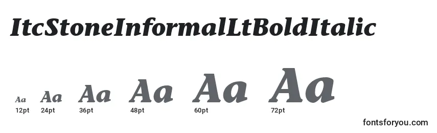 Размеры шрифта ItcStoneInformalLtBoldItalic