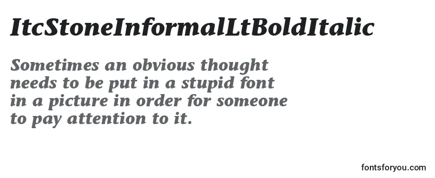 Review of the ItcStoneInformalLtBoldItalic Font