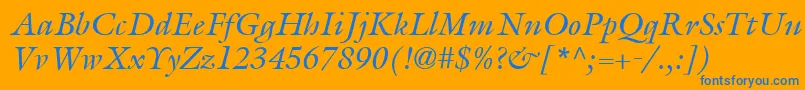 ItcGalliardLtItalic Font – Blue Fonts on Orange Background