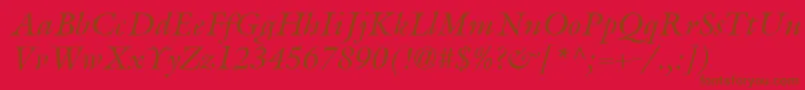 ItcGalliardLtItalic Font – Brown Fonts on Red Background