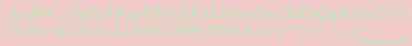 ItcGalliardLtItalic-Schriftart – Grüne Schriften auf rosa Hintergrund
